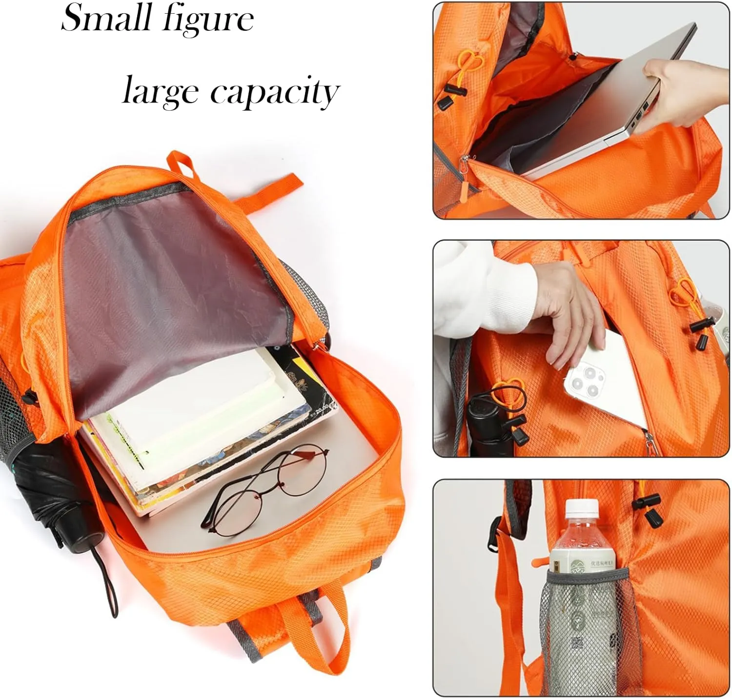 15L Lightweight Packable Backpack, Foldable Hiking Bag, Travel Backpack for Women Man, Waterproof Outdoor Camping Day Pack, Green