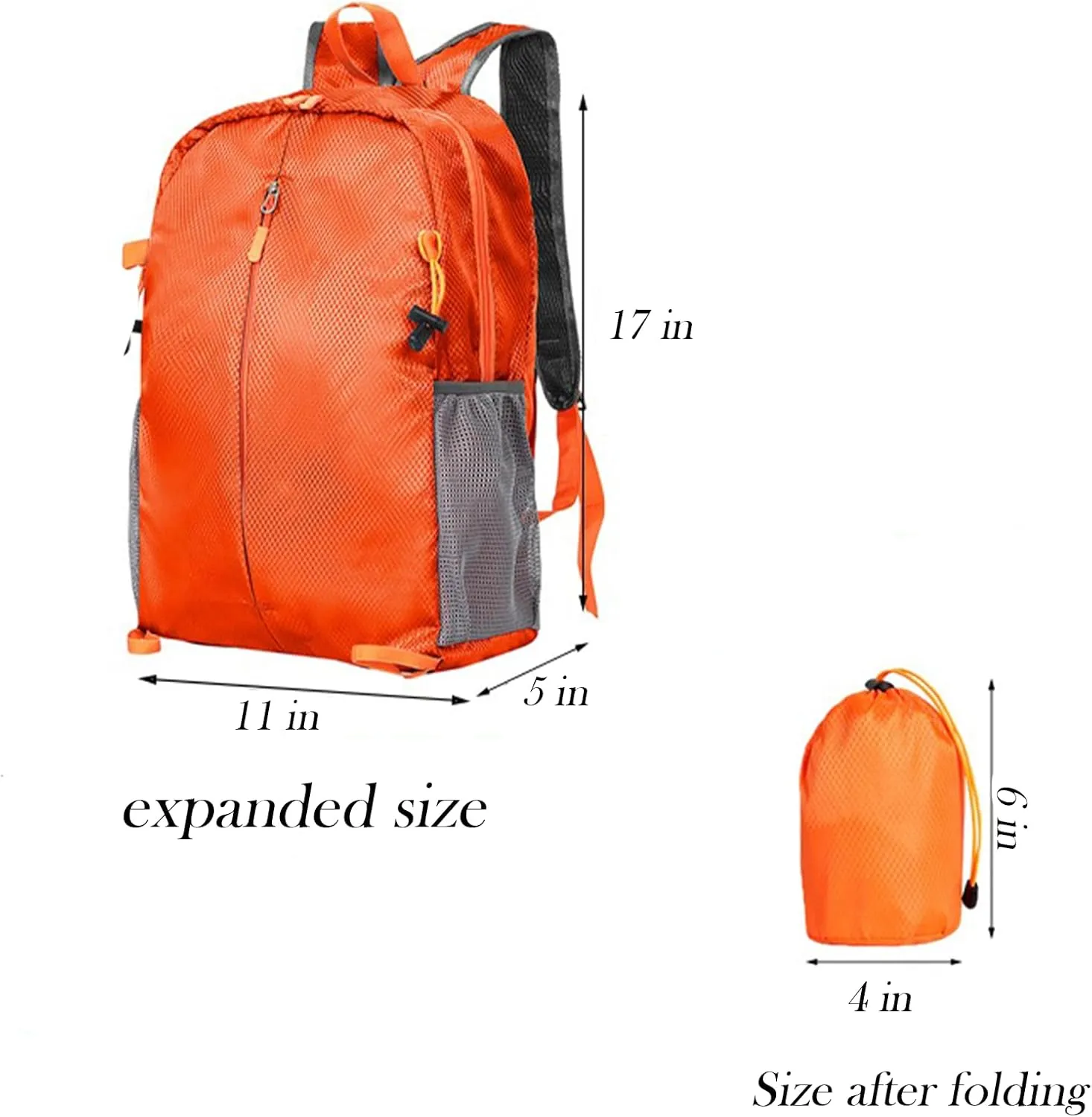 15L Lightweight Packable Backpack, Foldable Hiking Bag, Travel Backpack for Women Man, Waterproof Outdoor Camping Day Pack,Grey