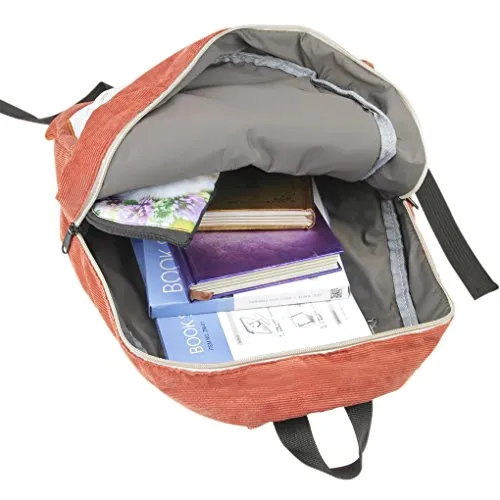 3D Dog/Fox Animal Backpack Corduroy Zipper Hiking Shoulder Bag 11.8"15.8"4.3"