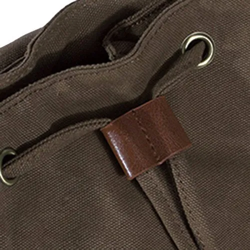 ABage Unisex Canvas Backpack Medium Vintage Travel College High School Book Bag, Khaki