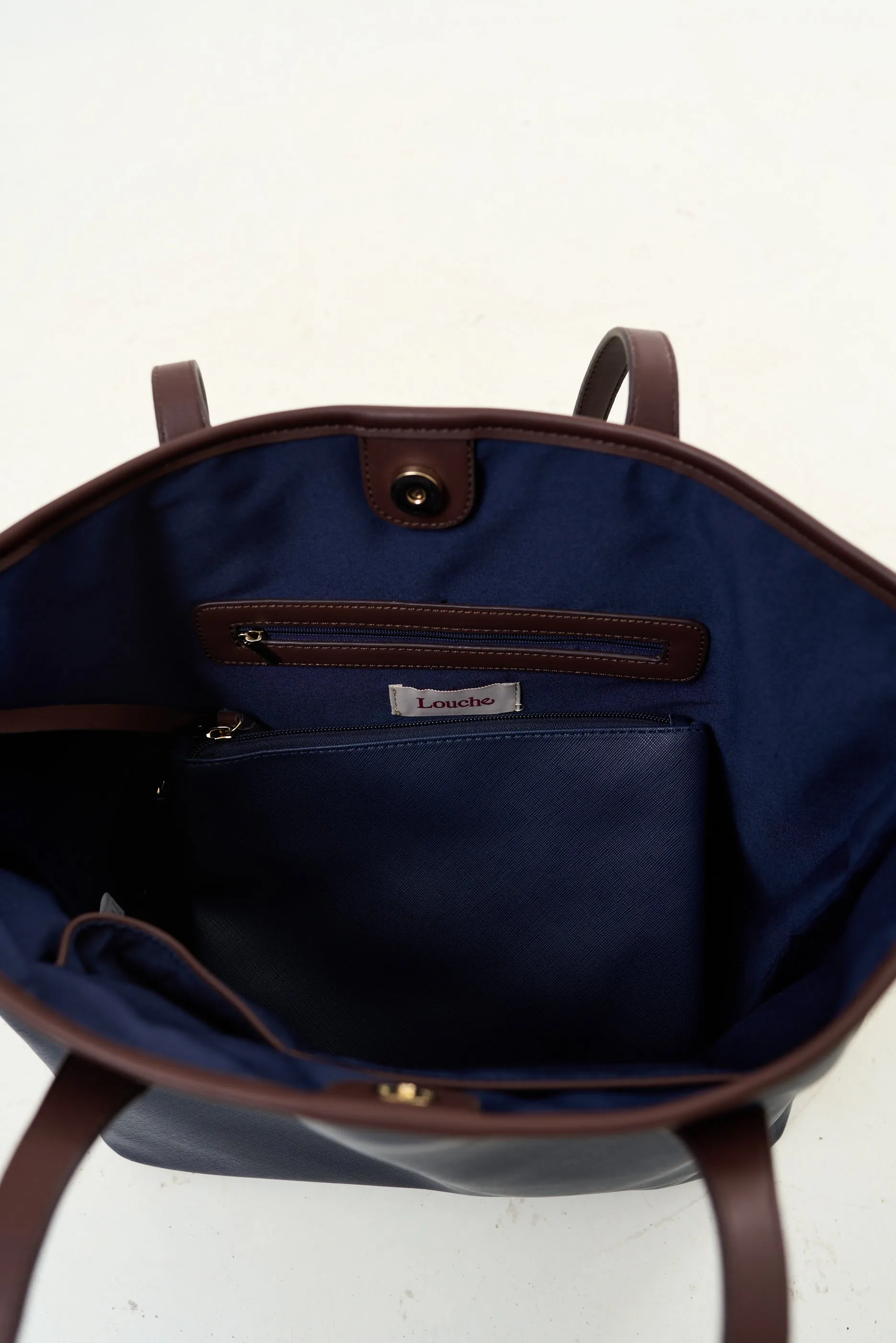Amelia Contrast Strap Tote Bag  - Navy
