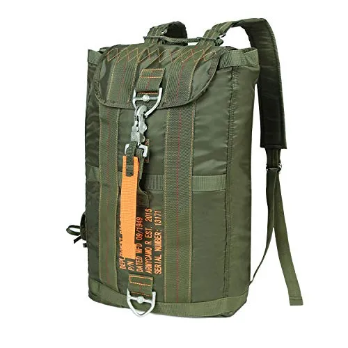 ARYMCAMOUSA AIR Force Parachute Buckles Hook Water Resistant Rucksacks Nylon Large Tactical Backpack Deployment Bag #7 for Military Camping Hunting Hiking Motorbike Travelling Gym