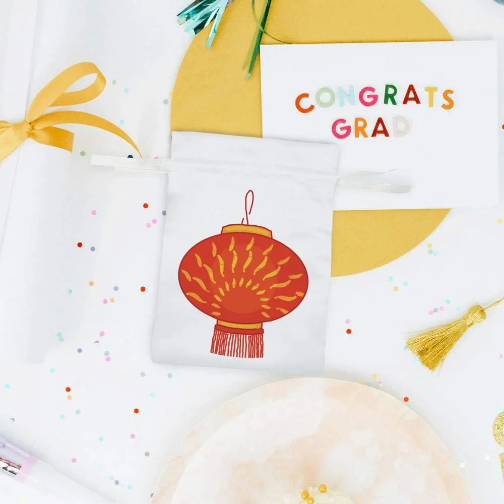 Azeeda 20cm 'Chinese Lantern' Satin Drawstring Bag/Pouch (SB00084816)