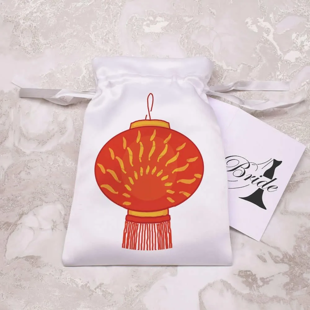 Azeeda 20cm 'Chinese Lantern' Satin Drawstring Bag/Pouch (SB00084816)