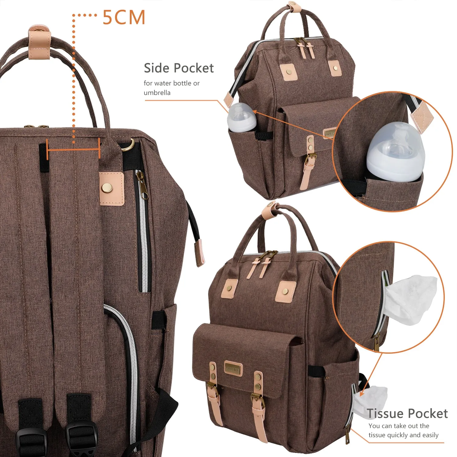 Baby Changing Backpack, Changing Bag with Changing Mat，Travel Backpack