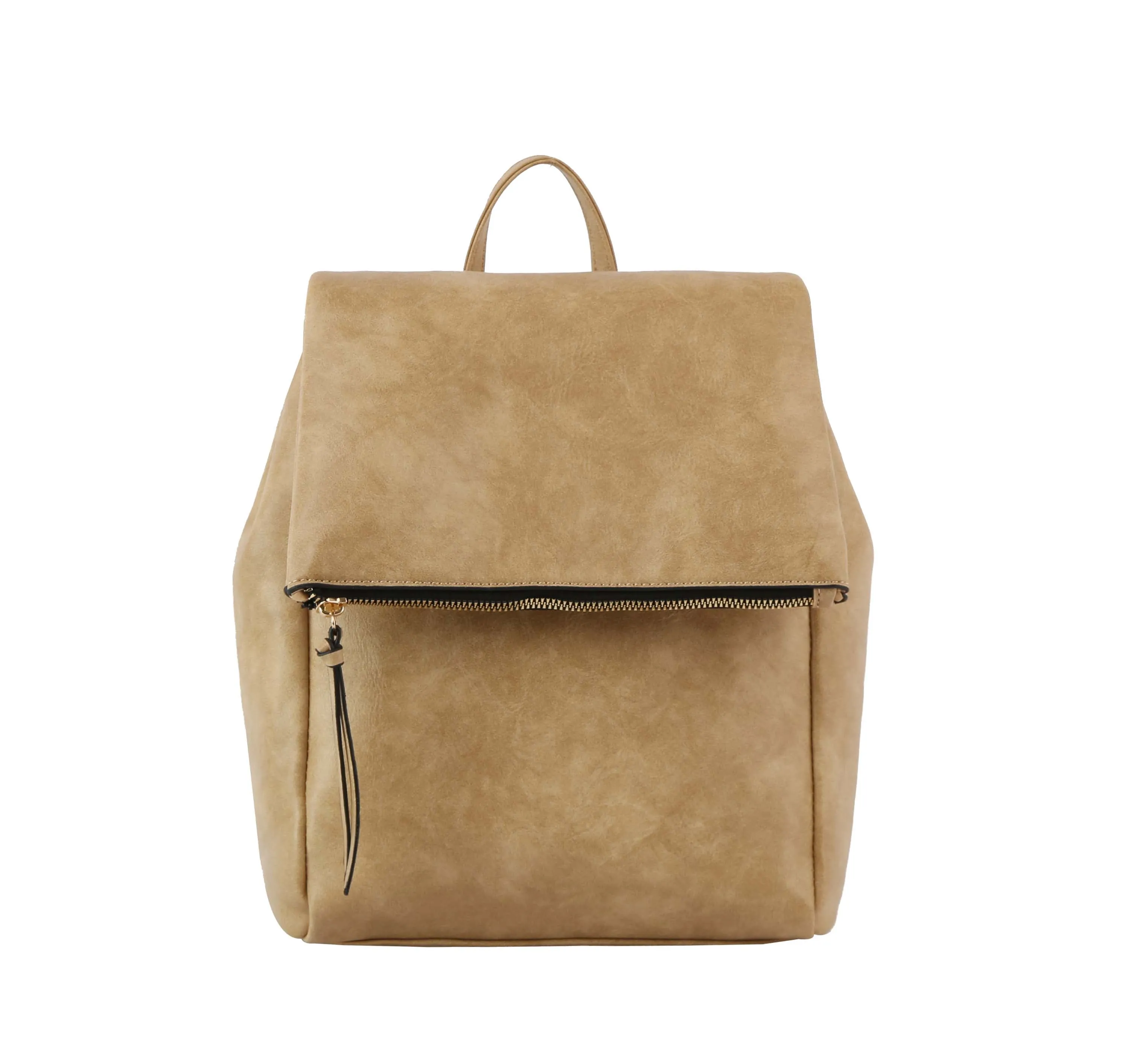 backpack convertible to shoulder bag , whit flap and zipered closure