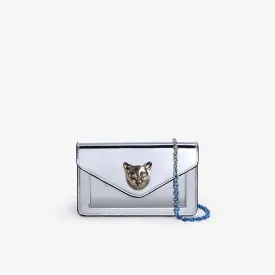 BAFELLI MINI Chain Crossbody Bag – Luxury Silver Designer Cat Brand Genuine Leather Bag
