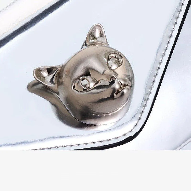 BAFELLI MINI Chain Crossbody Bag – Luxury Silver Designer Cat Brand Genuine Leather Bag