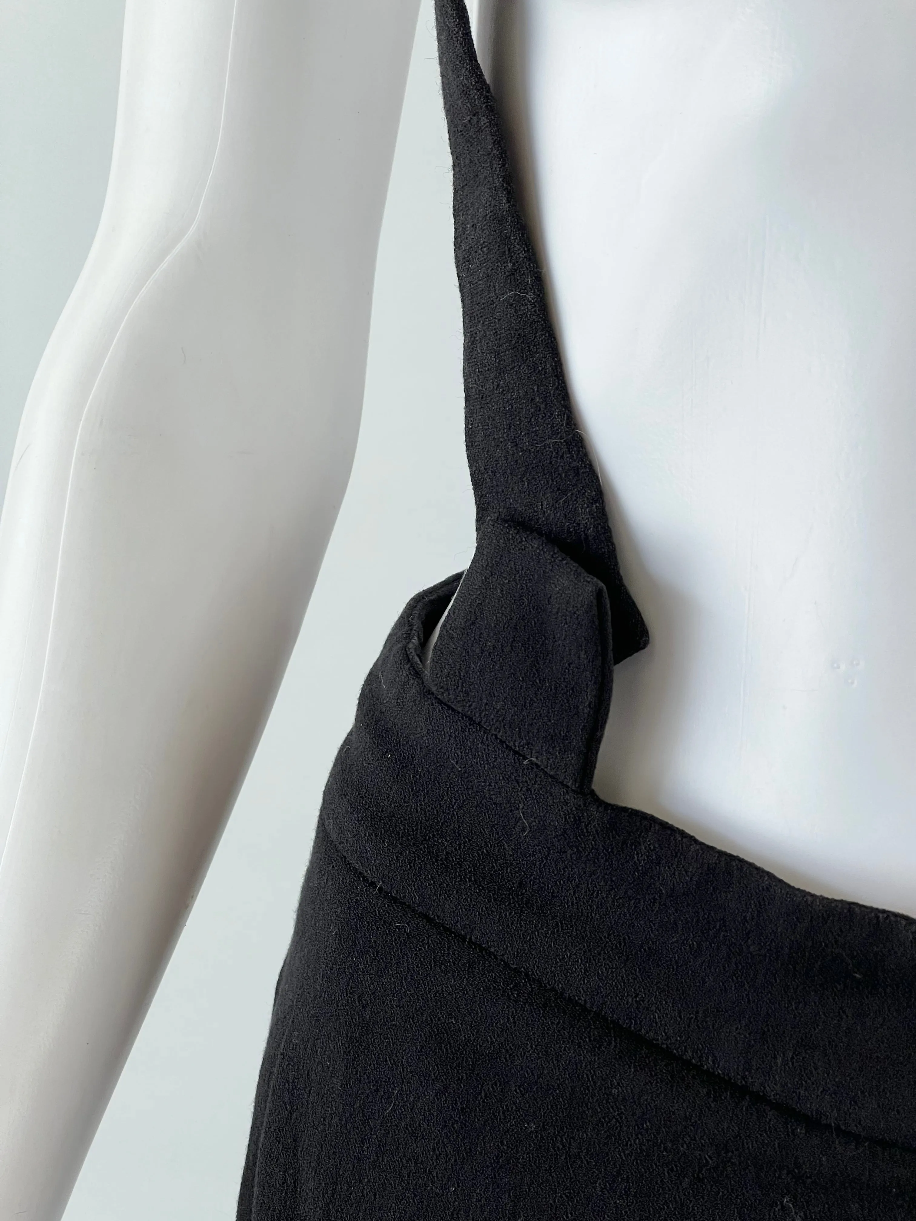 Balenciaga Black Crepe Pleat Front Tapered Suspender Trouser - AU8