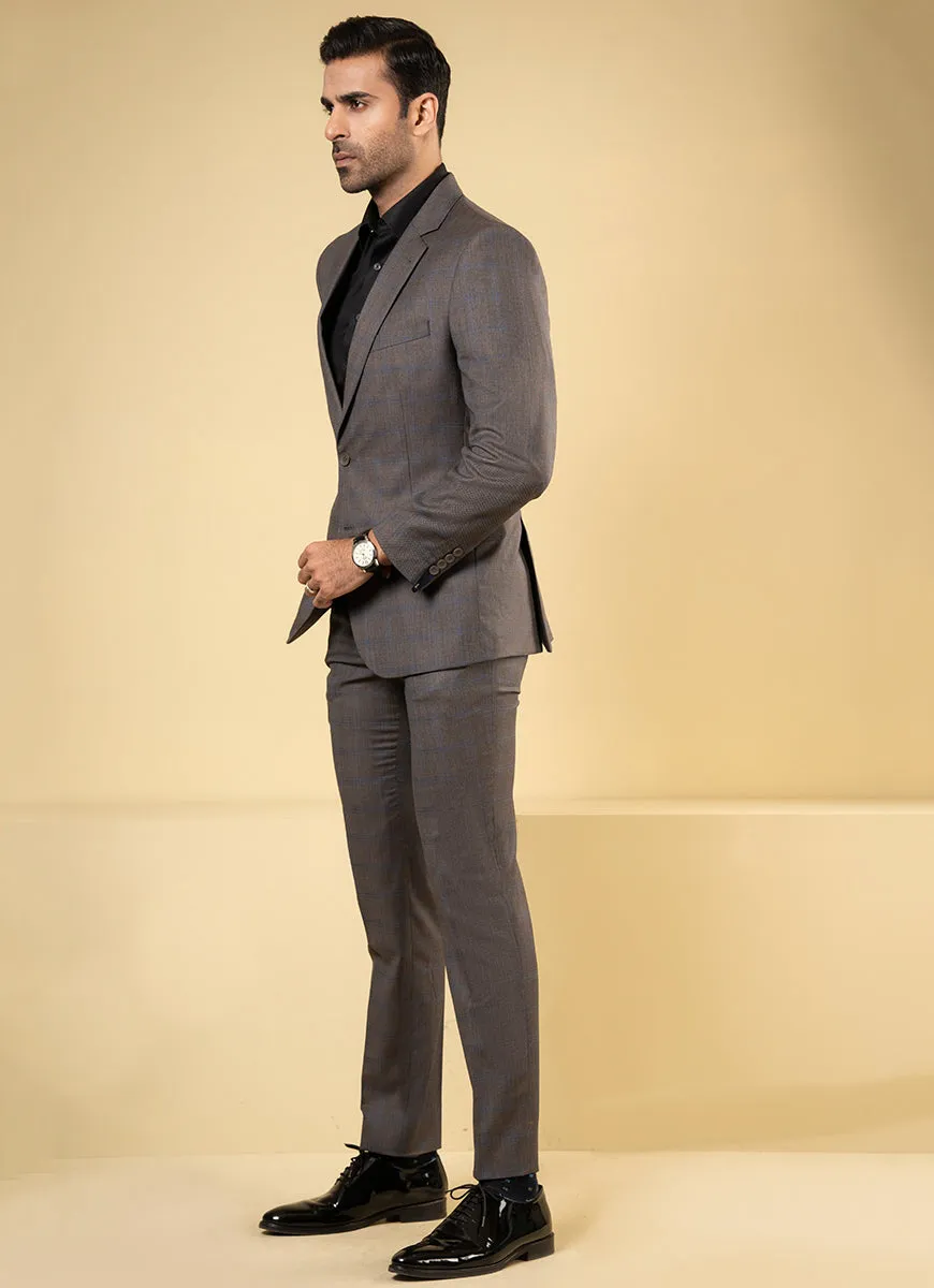 Birds Eye Textured Grey Suit