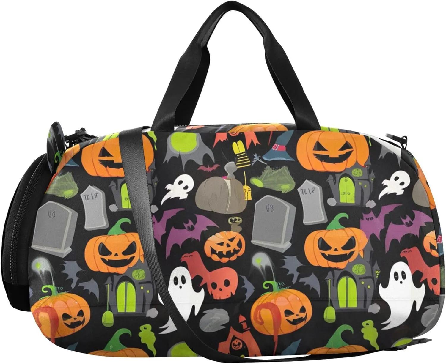Boys Carry on Duffel Weekend Duffel Overnight Halloween Ghosts Pumpkins Girls Duffle Bags Travel Tote Gym Duffle Kids Luggage