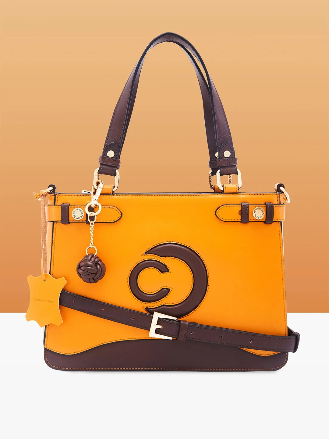 Caprese Minimal Formal Satchel Medium Yellow