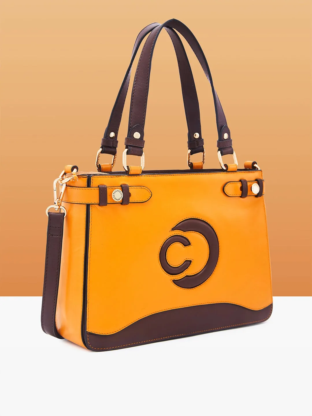 Caprese Minimal Formal Satchel Medium Yellow