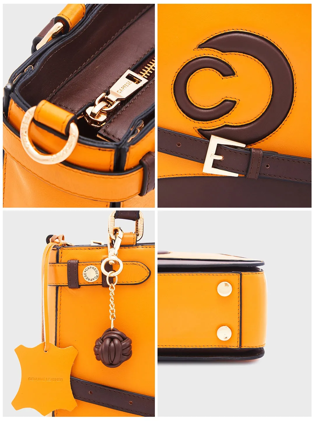 Caprese Minimal Formal Satchel Medium Yellow