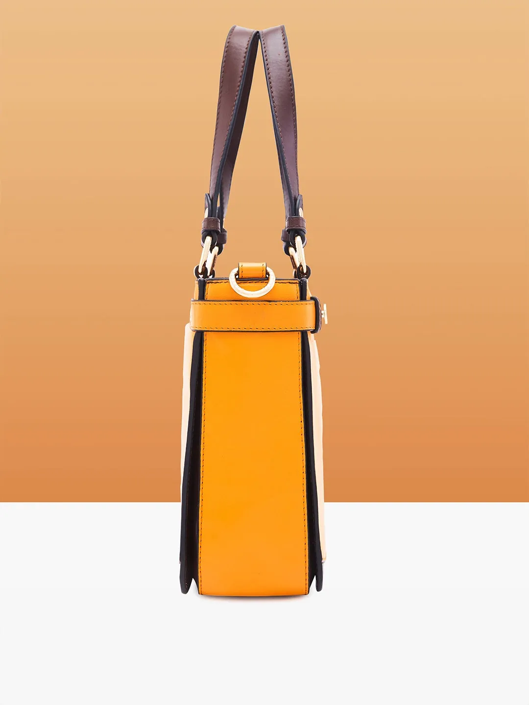 Caprese Minimal Formal Satchel Medium Yellow