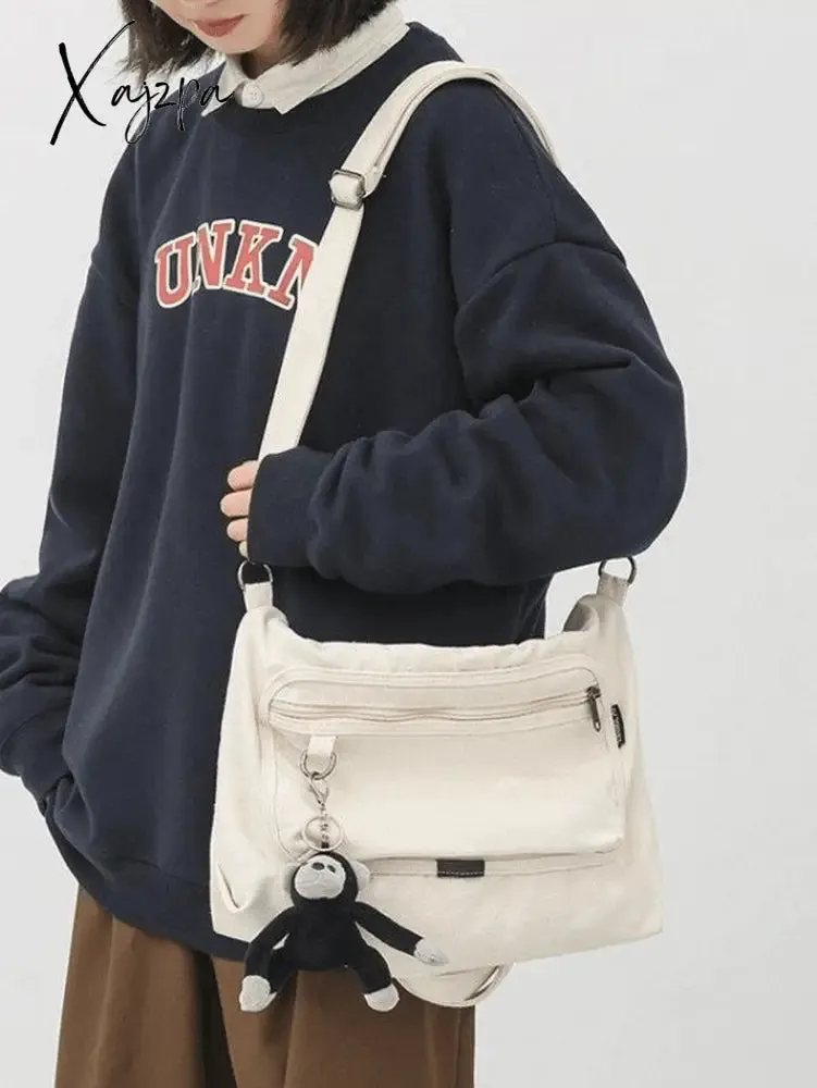 Cartoon Pendant Vintage Shoulder Bag