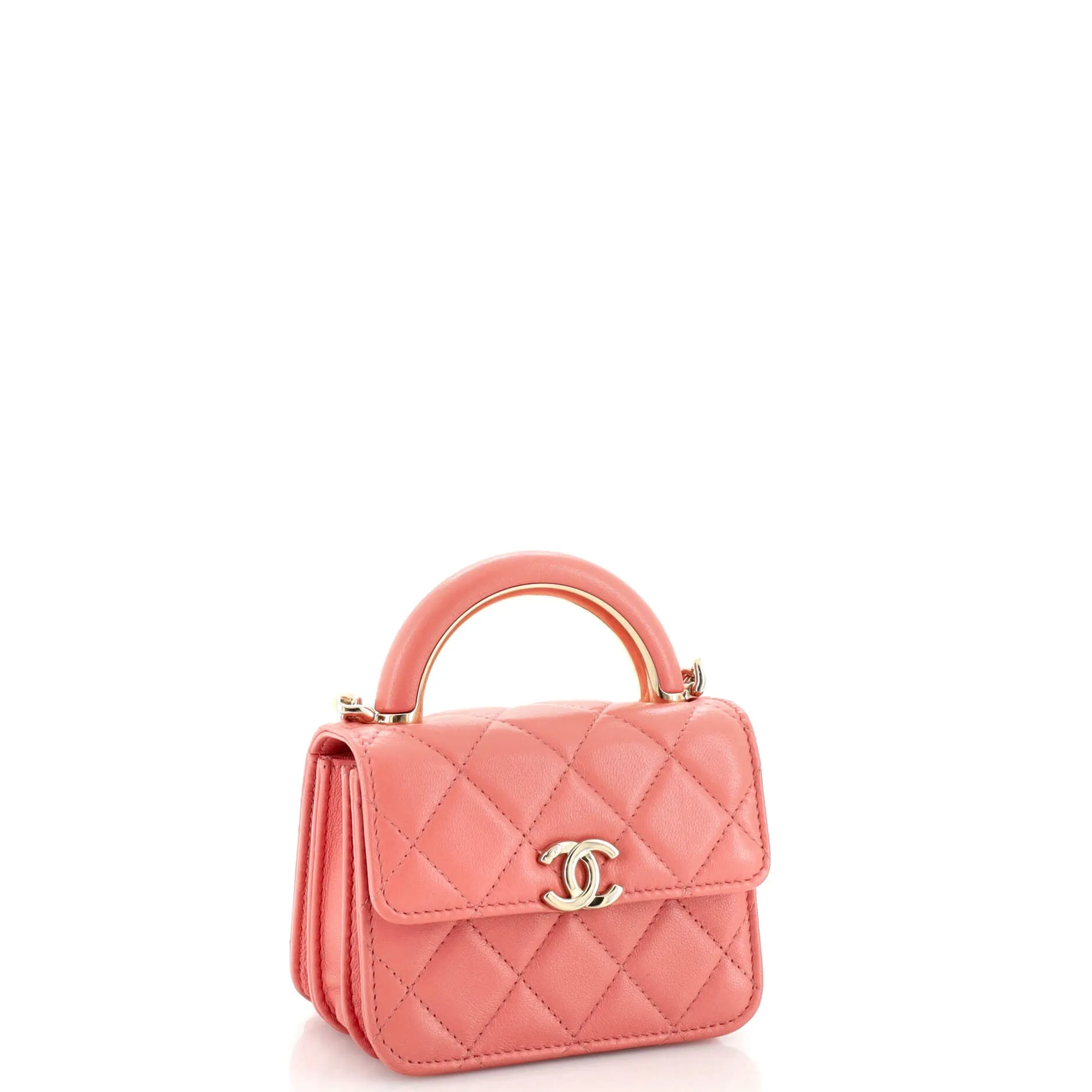 Chanel Charming Handle Flap Clutch With