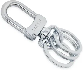 Classic Key Chain - Simple, Elegant, Durable Multi-ring Keychain (Chrome Silver)