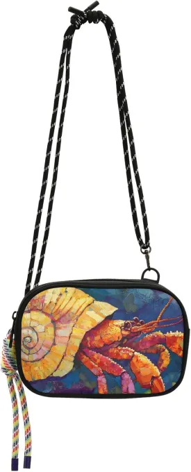 Crossbody Bags Crab Painting print, Fabric Mini Phone Purse for Women Men with Removeable Strap for Travel Hiking
