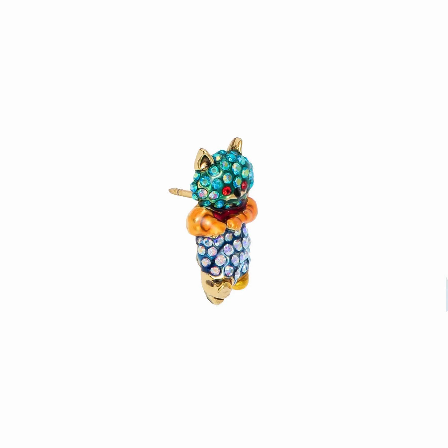 Cute Crystal Cat Clutch Pin