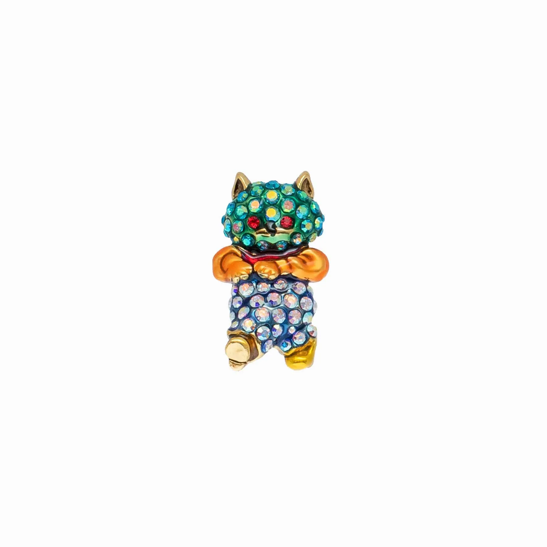 Cute Crystal Cat Clutch Pin