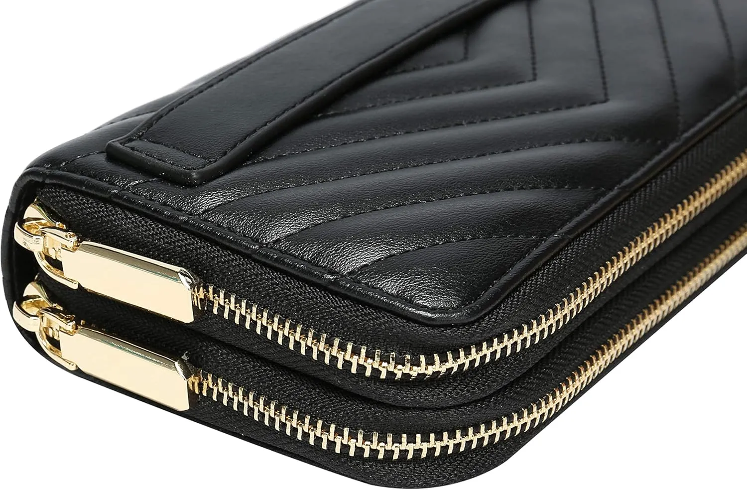 Daisy Rose Dual Zipper Phone Clutch and Wallet for Women - RFID Blocking, PU Vegan Leather Multi-Card Organizer