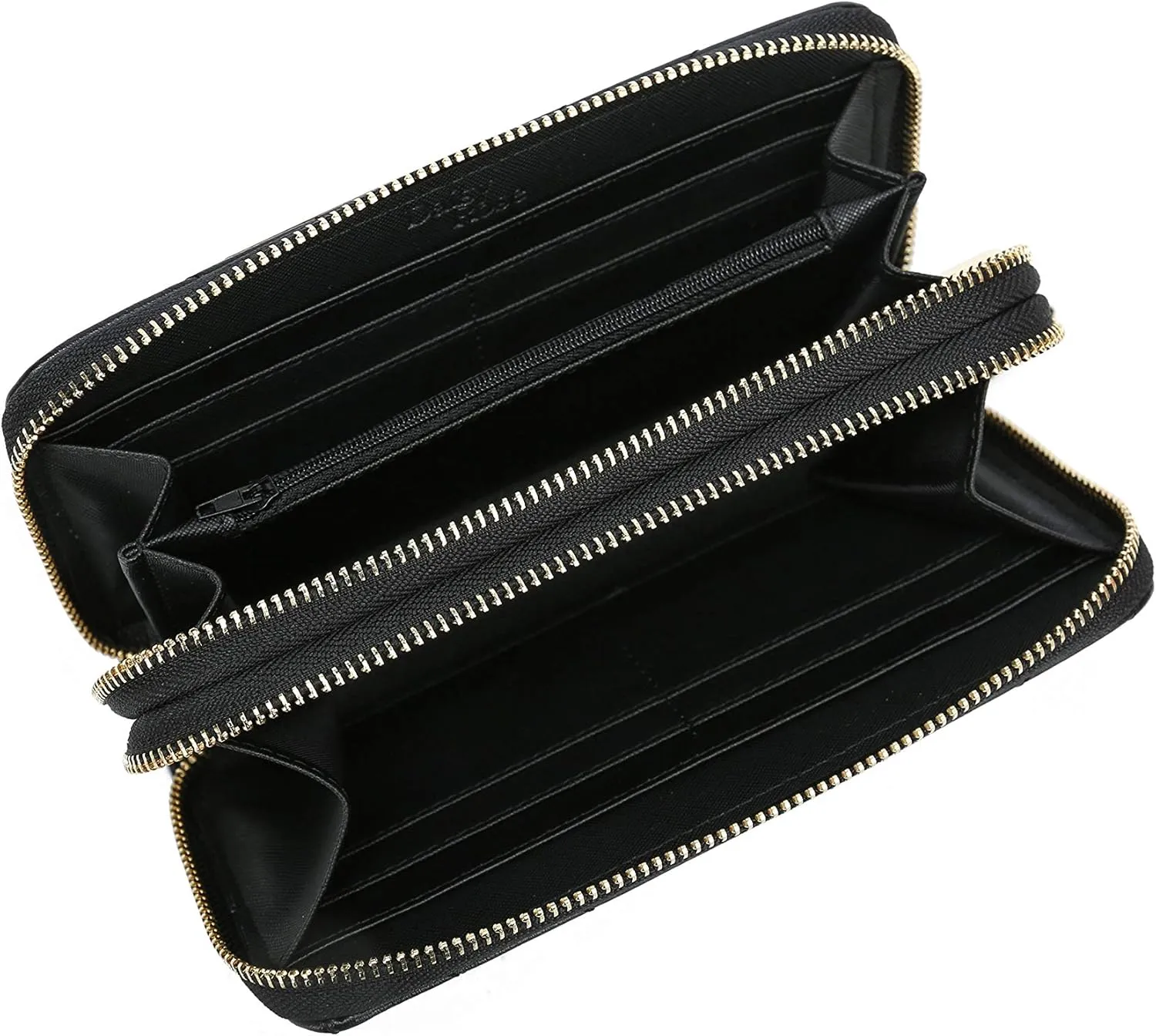 Daisy Rose Dual Zipper Phone Clutch and Wallet for Women - RFID Blocking, PU Vegan Leather Multi-Card Organizer