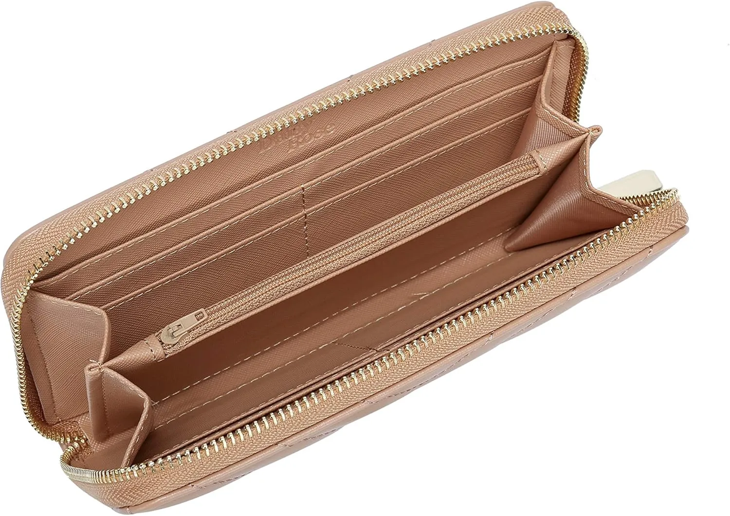 Daisy Rose Womens Zip-Around Wallet & Phone Clutch with RFID Blocking, PU Vegan Leather (Blush)