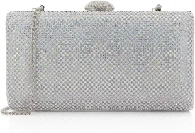 Dexmay Large Rhinestone Purse with Crystal Clasp Evening Clutch Bag Formal Party Handbag