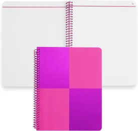 Erin Condren 7x9 Monochrome Spiral Notebook, Lined Layout with 80 Lb. Paper, Fuchsia Monochrome Classic Cover, Lined Notebook, Colored Coil