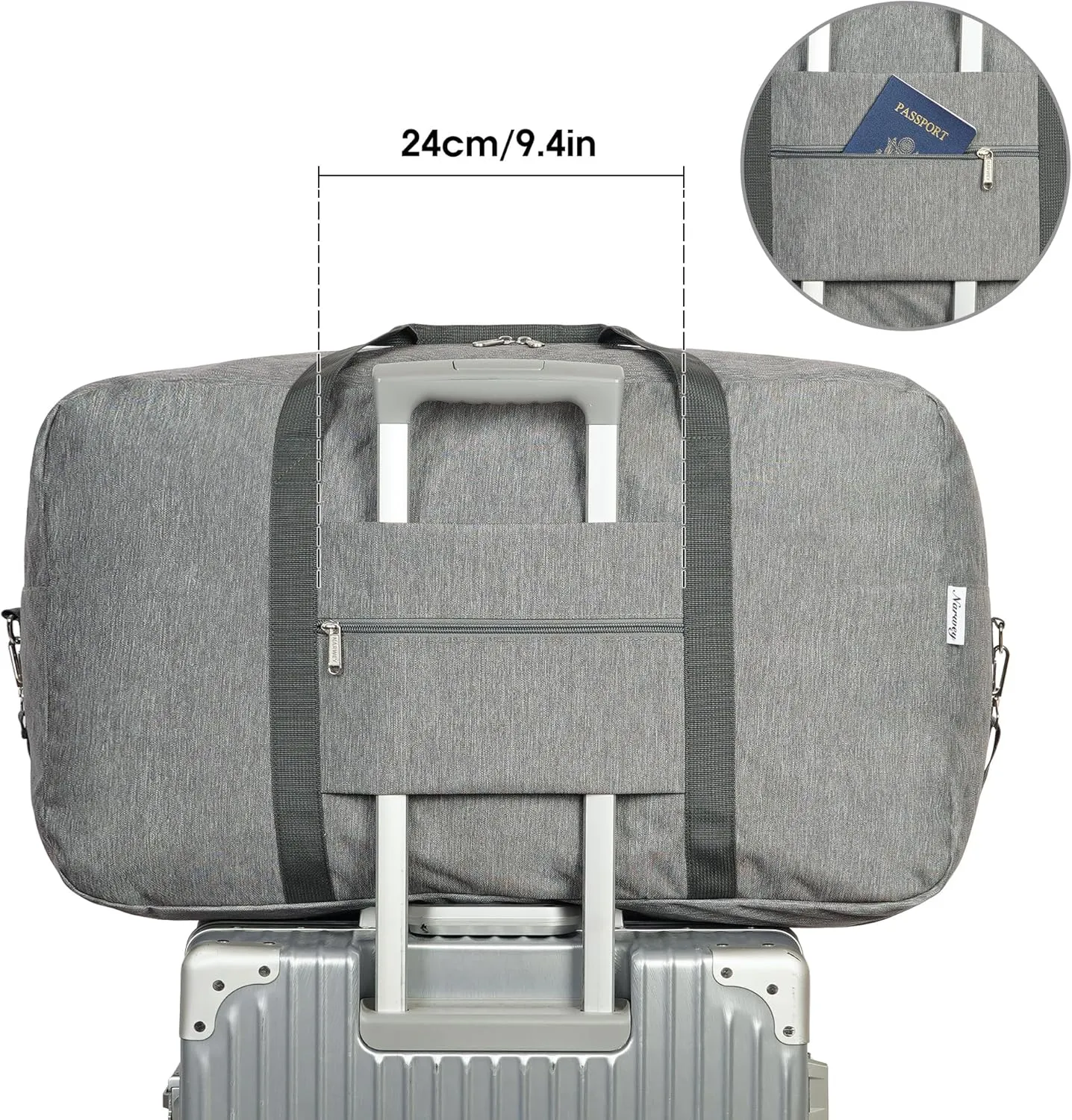 Extra Large Travel Duffel Bag Foldable Weekender Packable Lightweight Luggage Bag Overnight for Women and Men 85L (Grey)