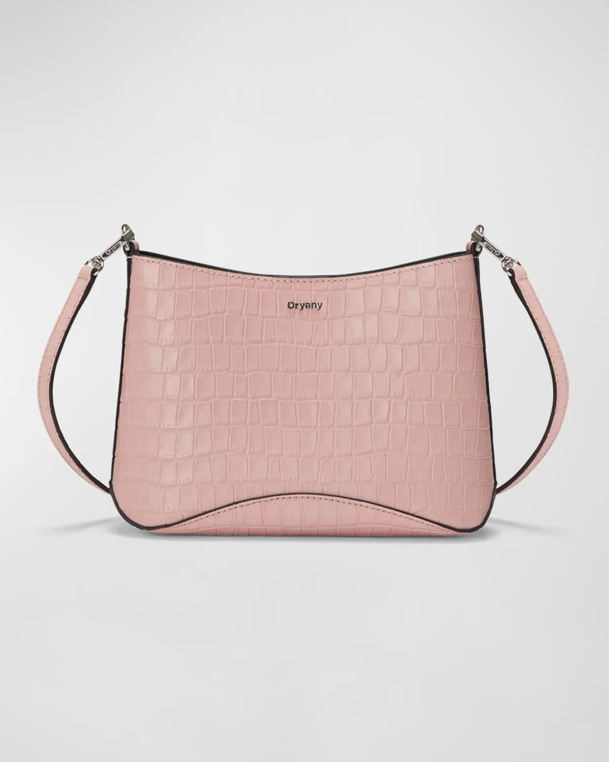 Focus Mini Croc-Embossed Leather Crossbody Bag
