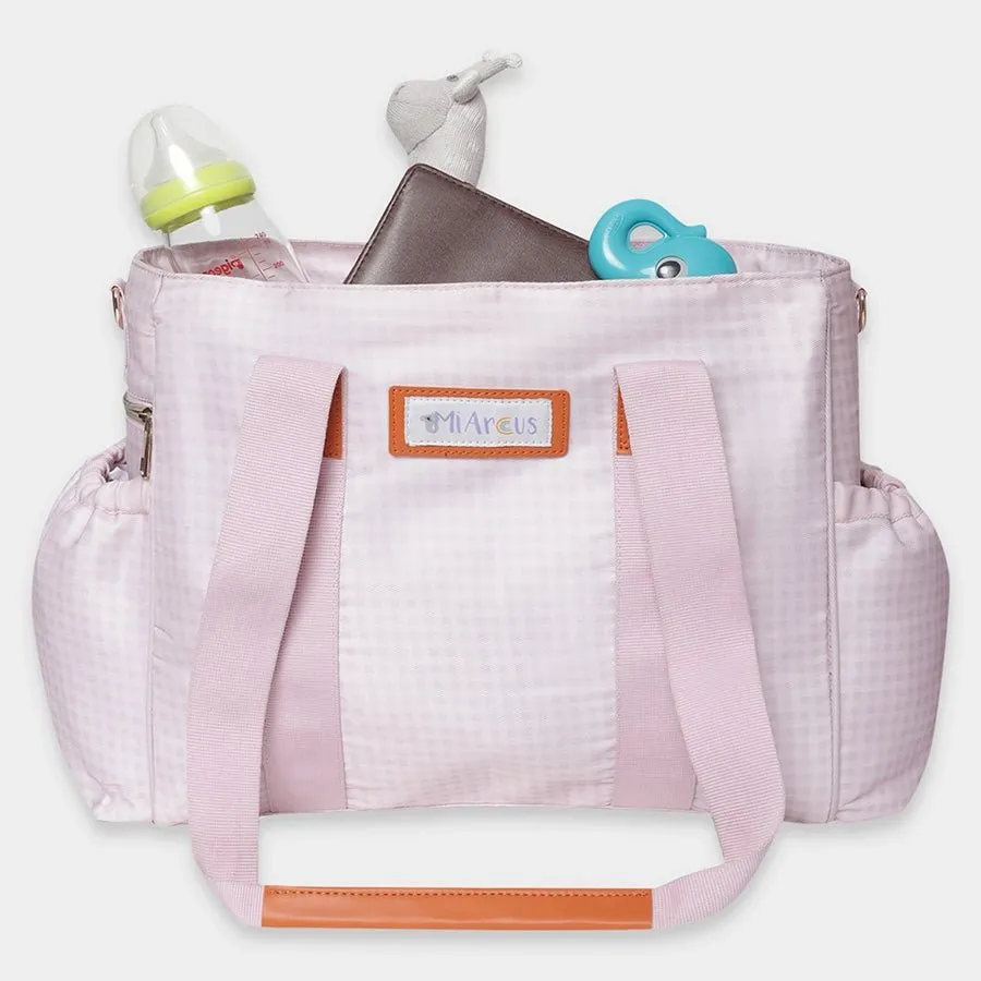 Gingham Check Print Diaper Bag