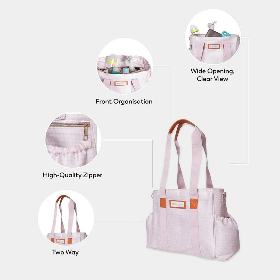 Gingham Check Print Diaper Bag