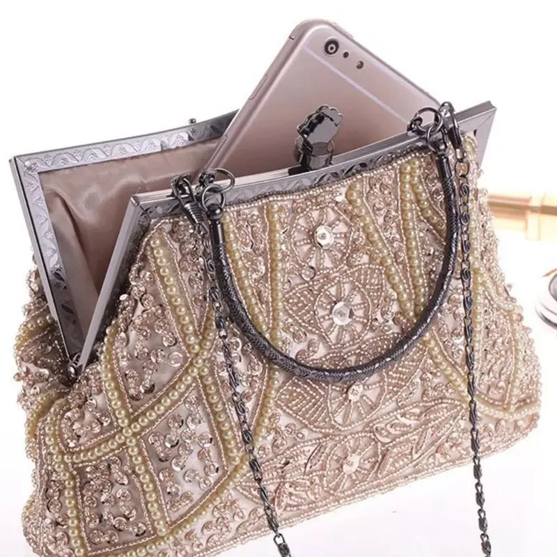 Gold Beaded Purse