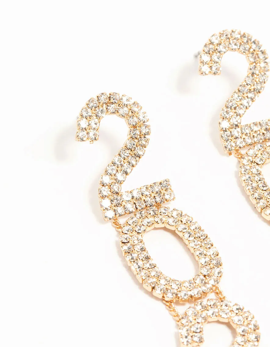 Gold Diamante 2025 Drop Earrings