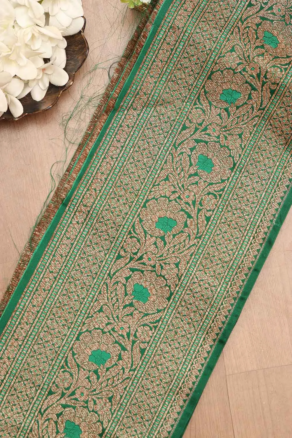 Green Banarasi Silk Lace ( 1 Mtr )