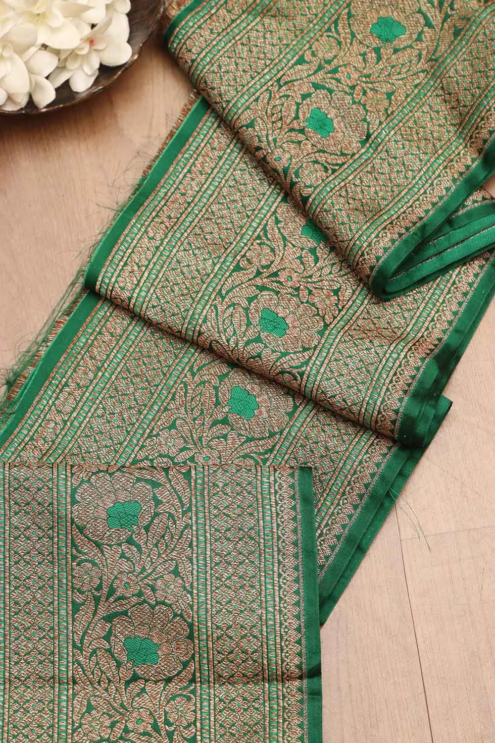 Green Banarasi Silk Lace ( 1 Mtr )