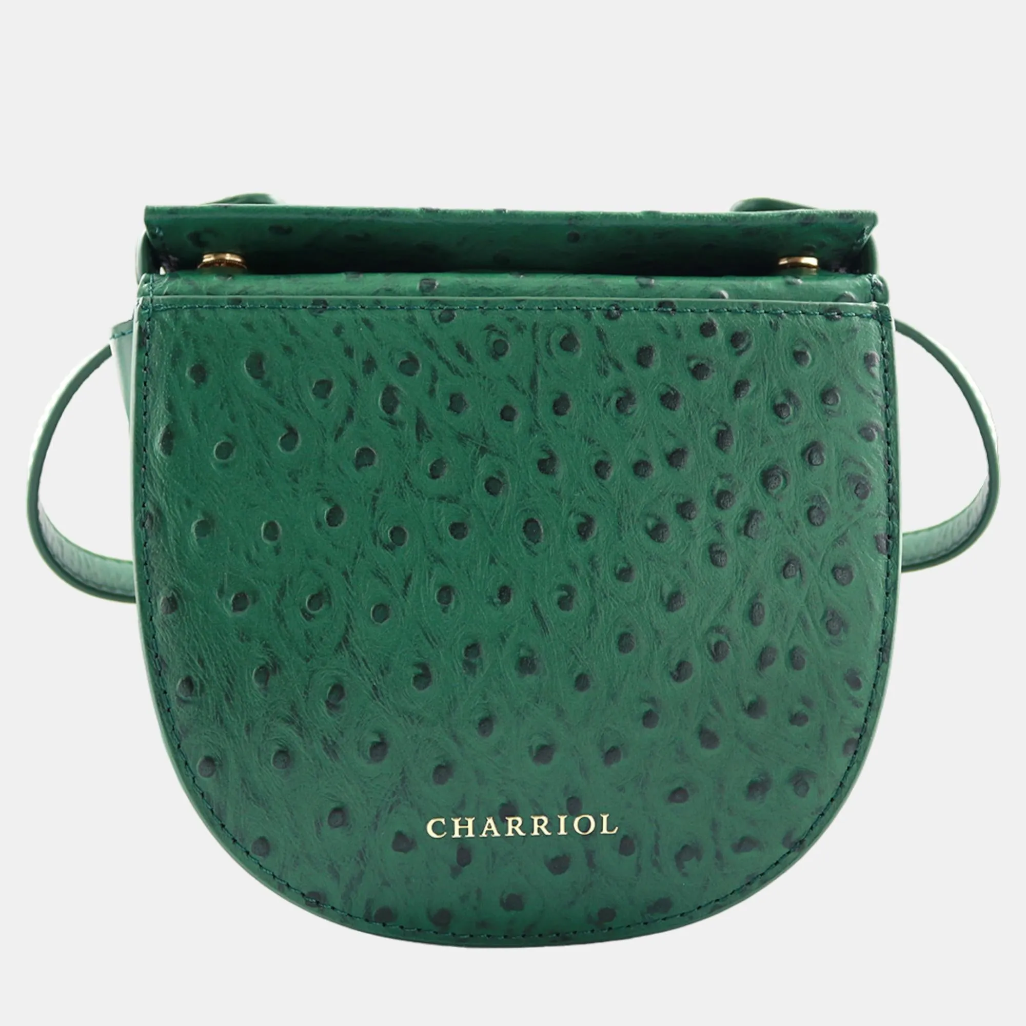 Green Leather Passion Ostrich Crossbody