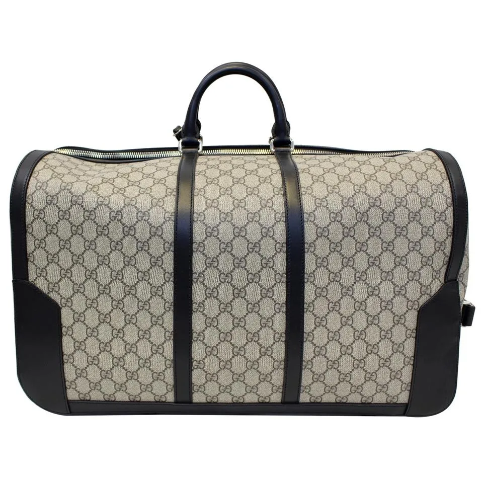 Gucci Bamboo Tassel Tote Duffle Carry-on 406382 Beige Gg Supreme Canvas Weekend/Travel Bag