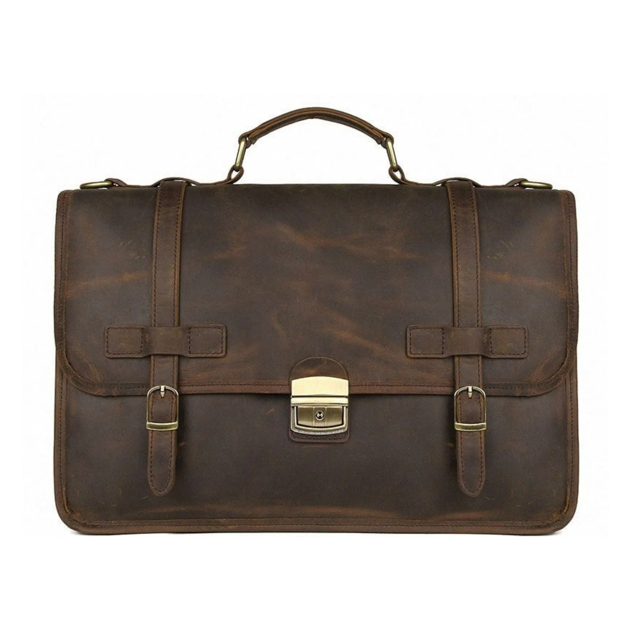Handmade Full Grain Men's Leather Briefcase