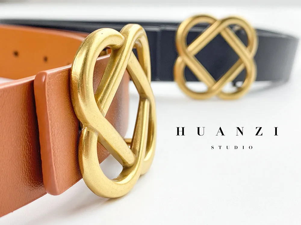 HUANZI Haute Couture All-match Boutique Belt -Four leaf