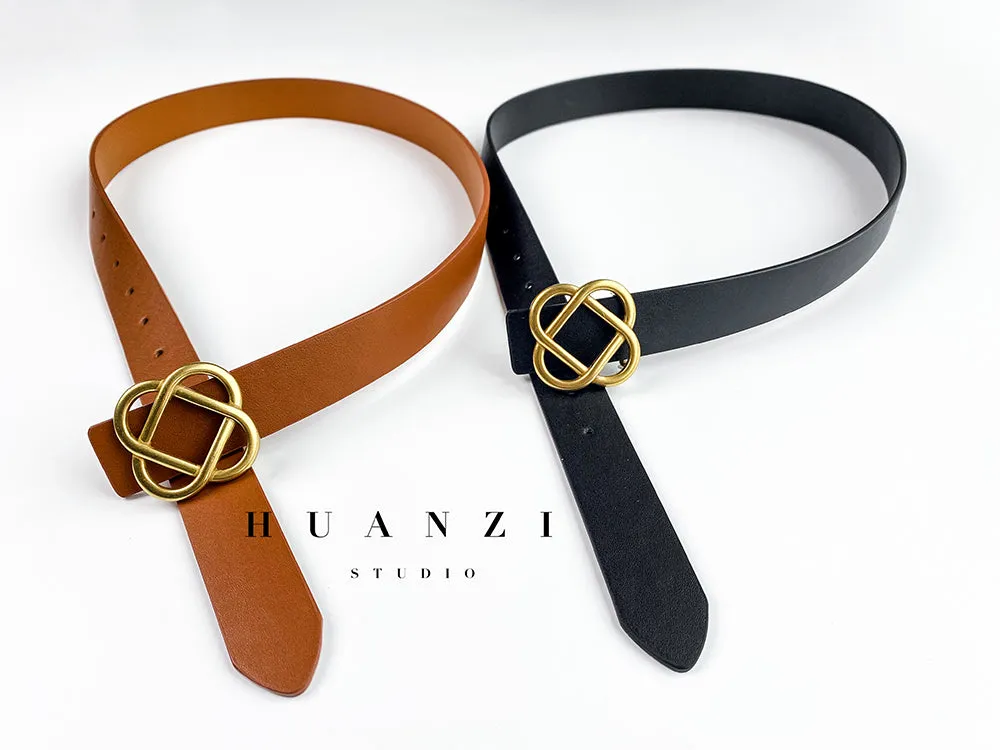 HUANZI Haute Couture All-match Boutique Belt -Four leaf