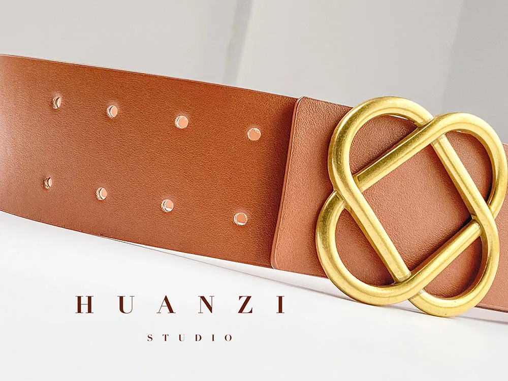 HUANZI Haute Couture All-match Boutique Belt -Four leaf