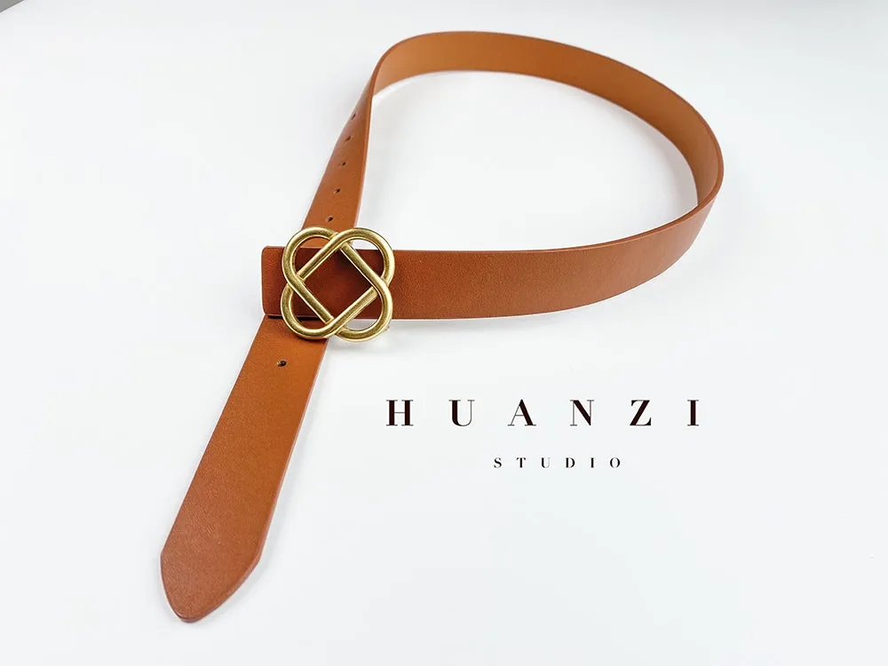 HUANZI Haute Couture All-match Boutique Belt -Four leaf