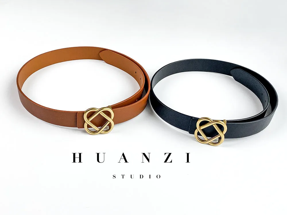 HUANZI Haute Couture All-match Boutique Belt -Four leaf