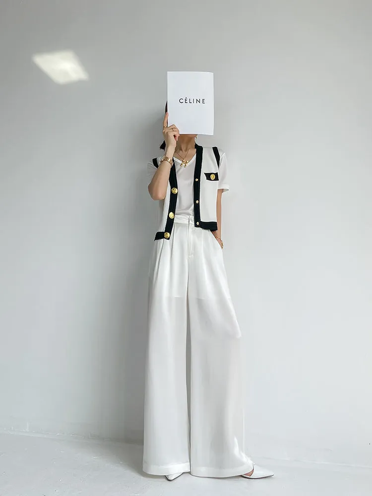 Huanzi V-neck knitted summer sleeveless outer top - lkop