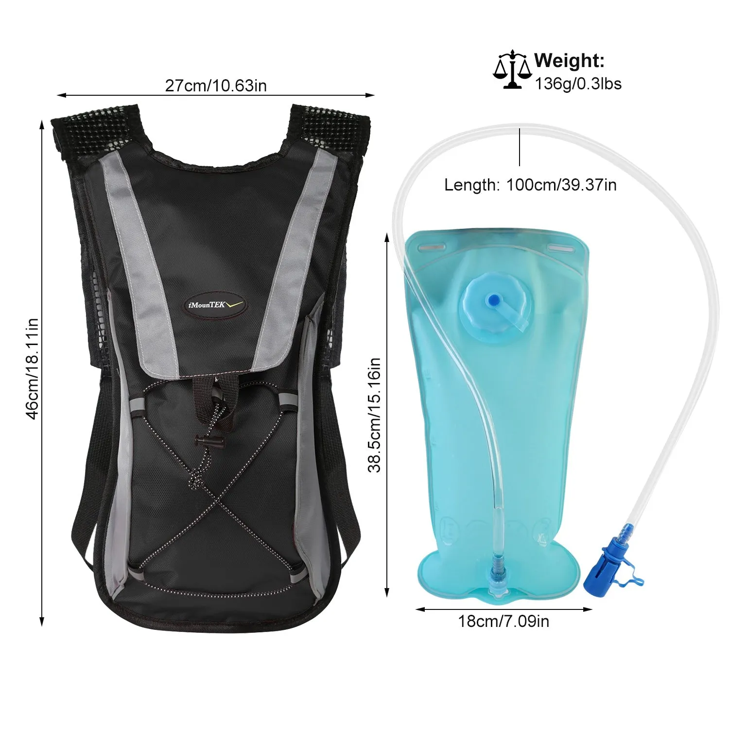 Hydration Backpack Pack with 2L Water Bladder