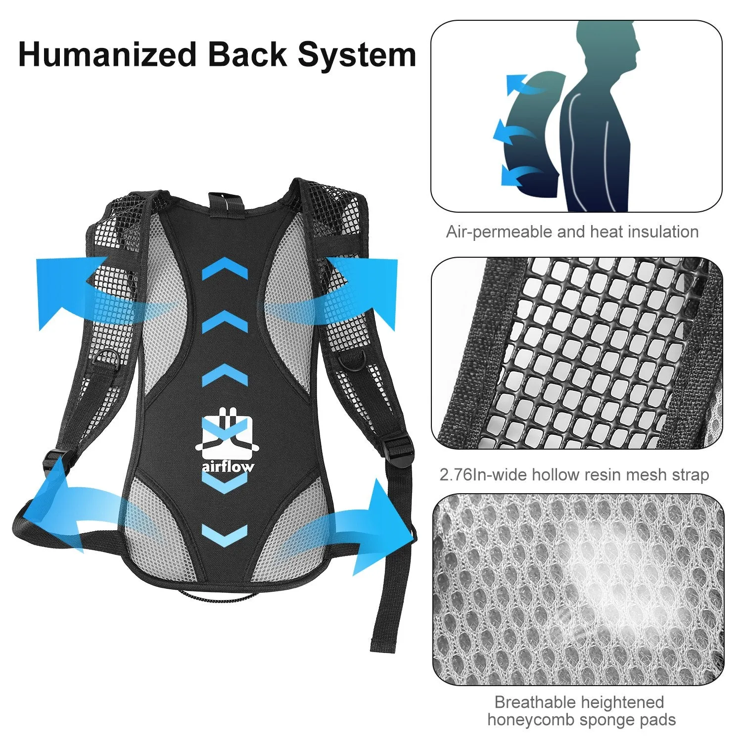 Hydration Backpack Pack with 2L Water Bladder