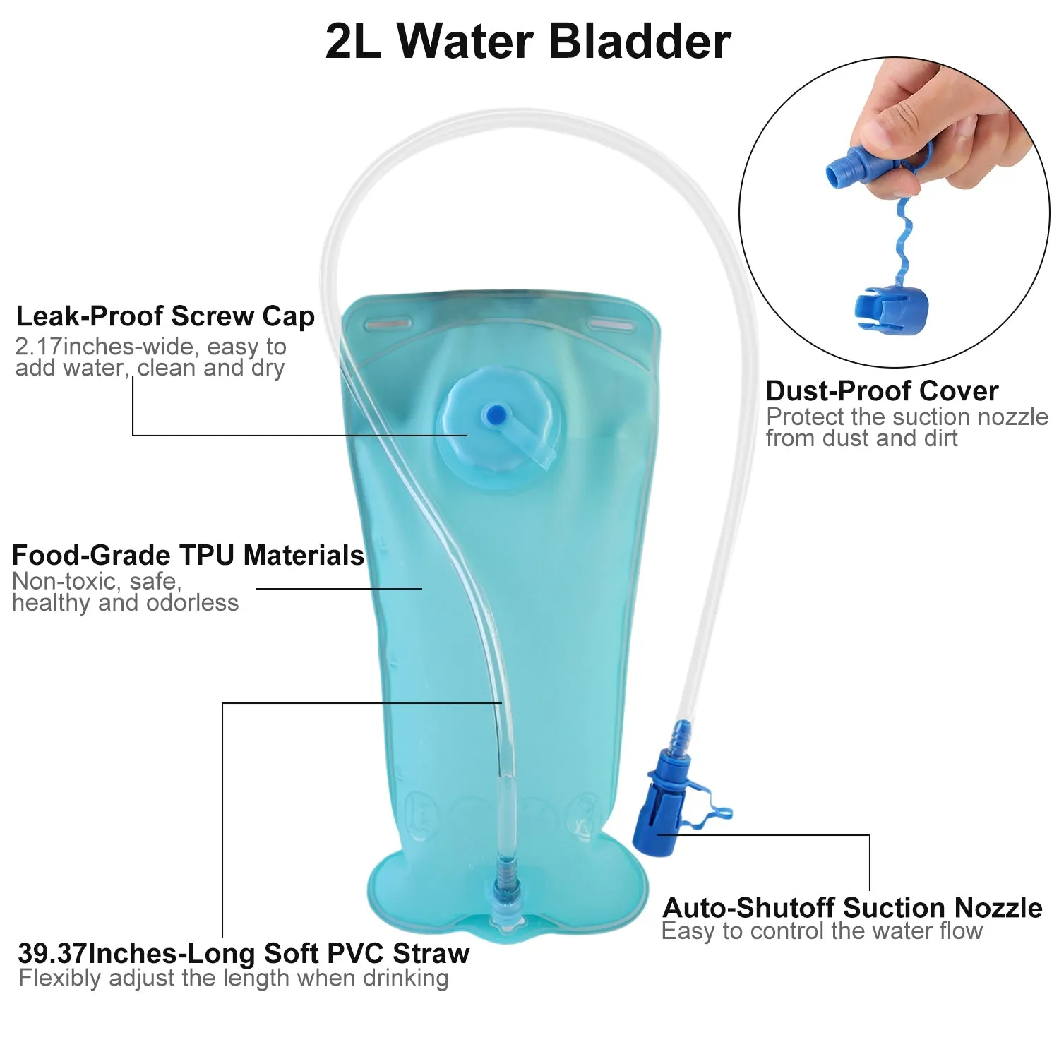 Hydration Backpack Pack with 2L Water Bladder